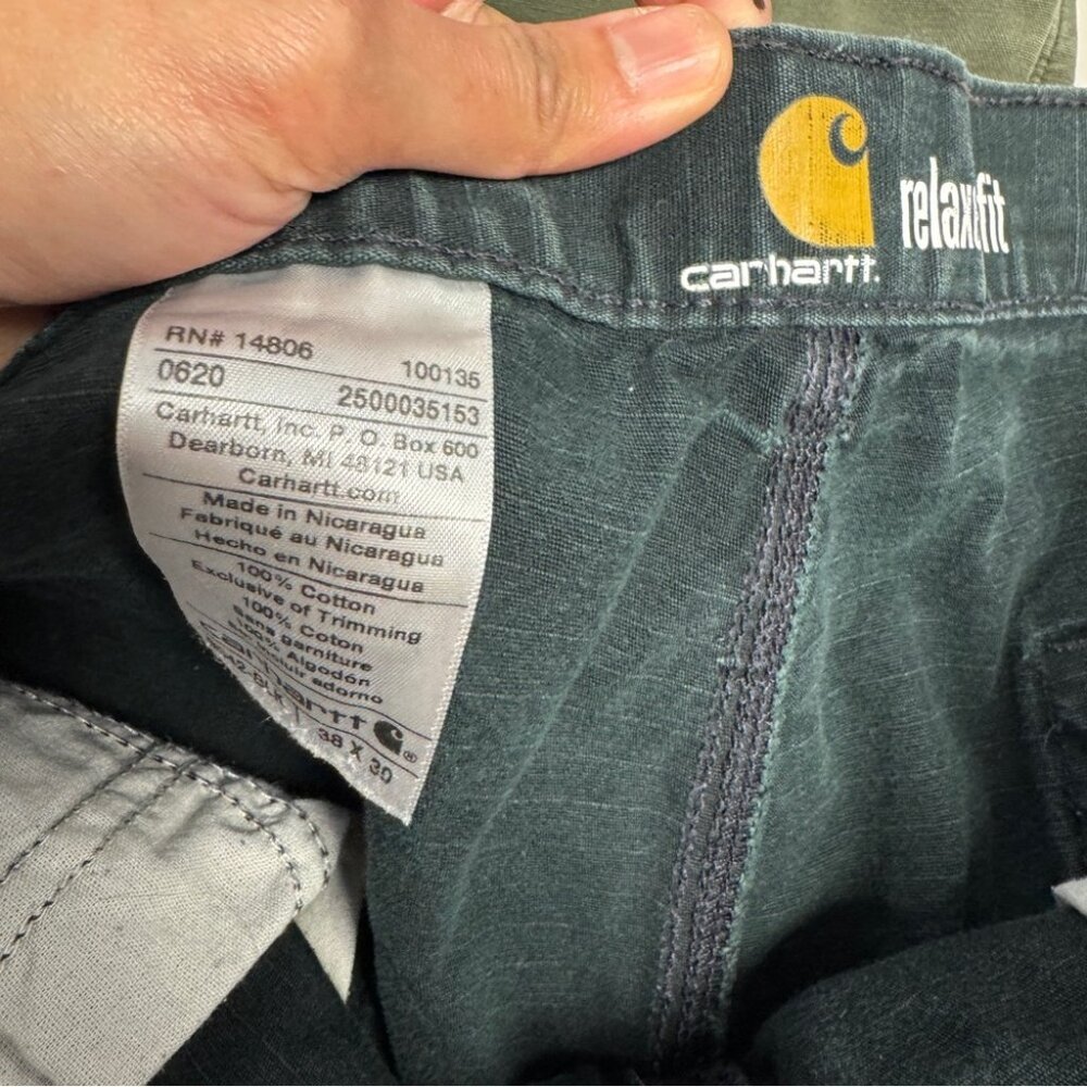 Carhartt Rip Stop Cargo Work Pants Size 38x30 Worn Trashed Utility Cotton - Picture 12 of 15